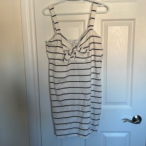 Black And White Striped Mini Dress - Plus Size 2X